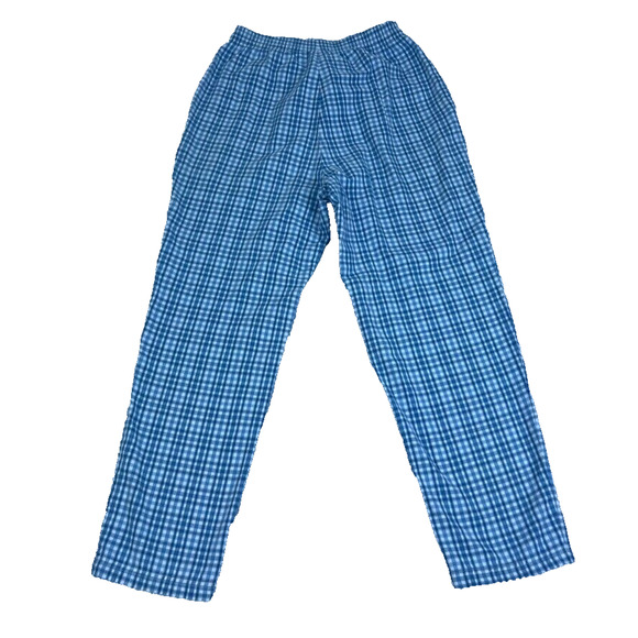 Koret City Blues Pants Womens 10 Blue Pull On Plaid Pockets Vintage - Picture 2 of 12